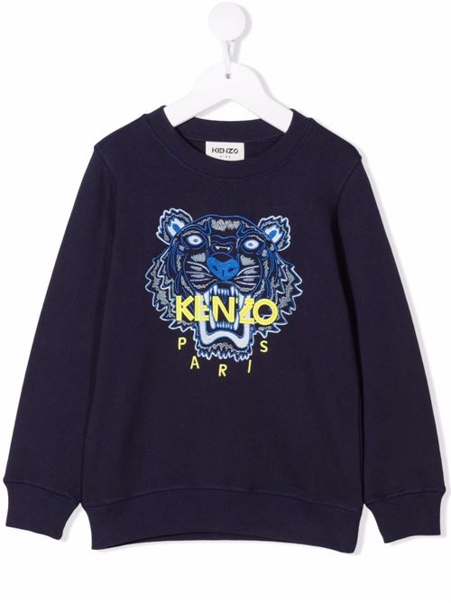 Felpa bambino con stampa tigre e scritta logo sul petto KENZO Kids | K2560385MT